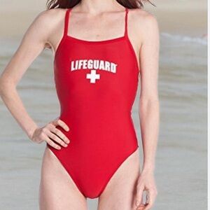 LIFEGUARD Officially Licensed Swimsuit One Piece, Red, size 28, NWT